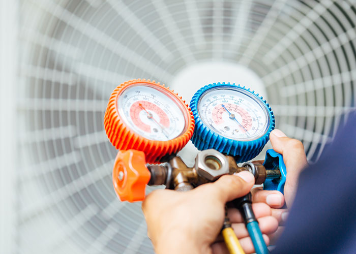 Air Conditioning Technician and A part of preparing to install new air conditioner